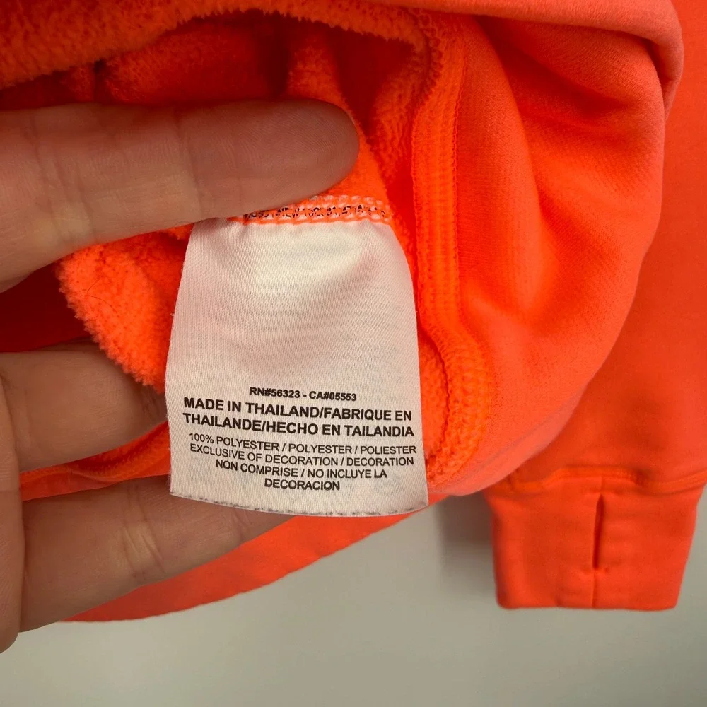 Nike Therma-FIT Womens Full Zip Hoodie Neon Orange Coral Fleece‎ Jacket Medium